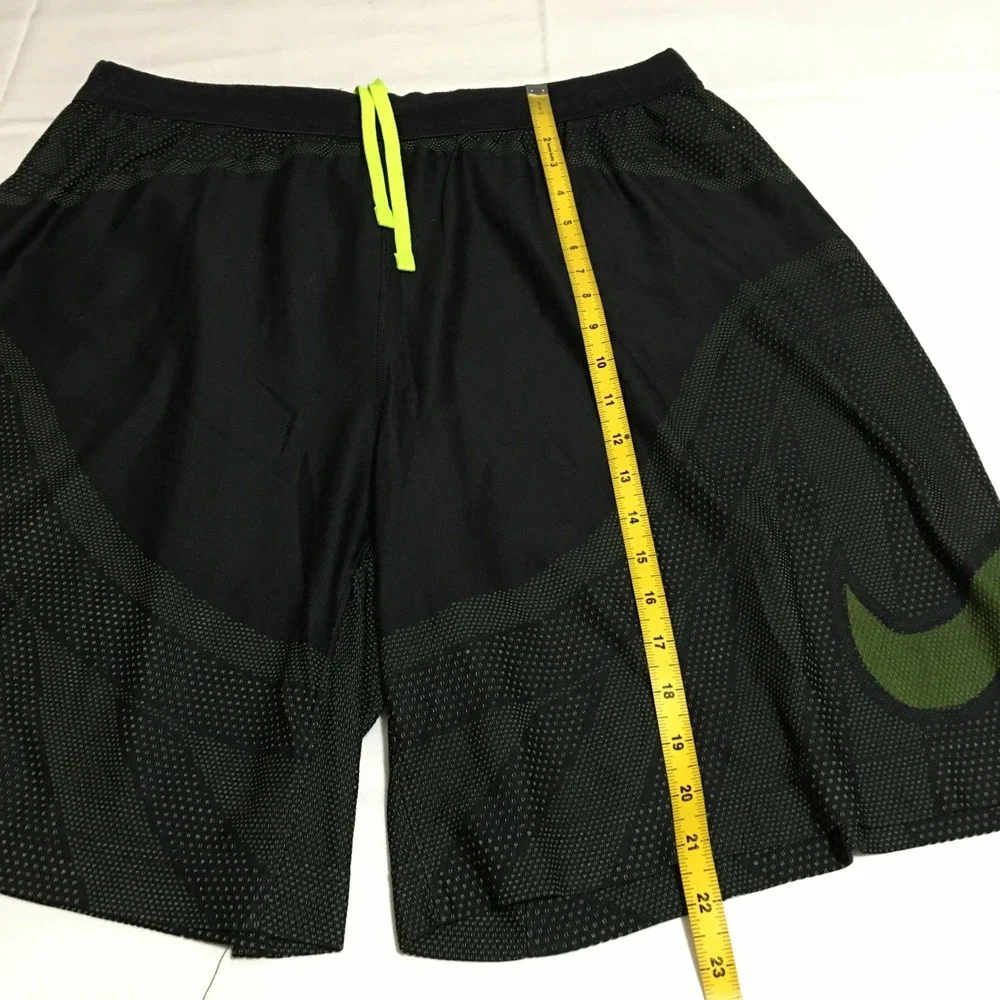Nike Men's Flyknit Football Soccer Shorts Size 2XL Black Green Mesh